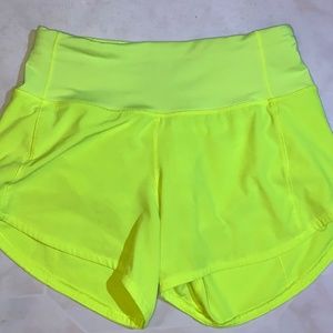 Lululemon Speed Up High-Rise Lined Short 4.0" size 0 Highlighter Yellow